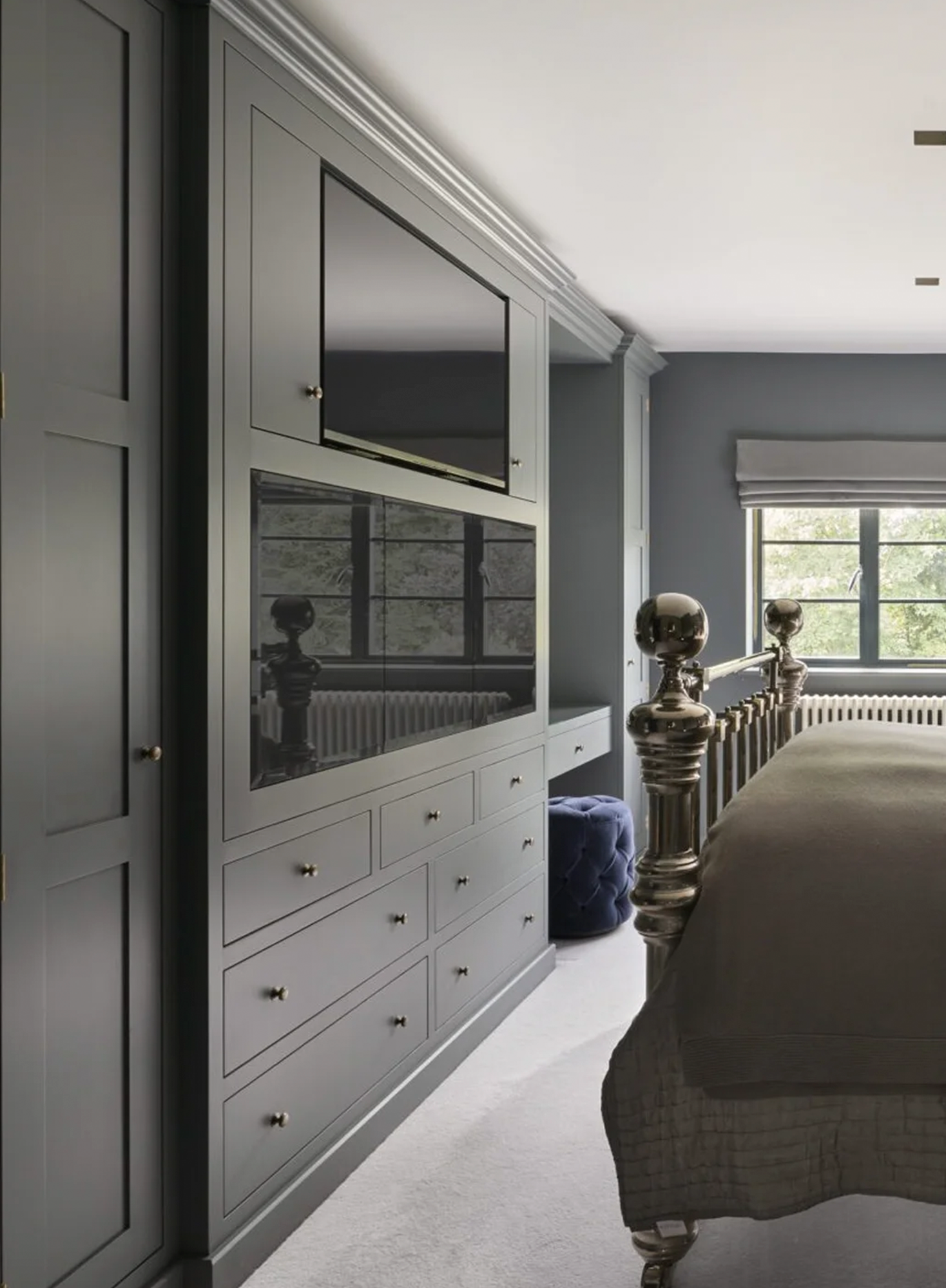 An architectural sketch of a high-quality custom living space with joinery.