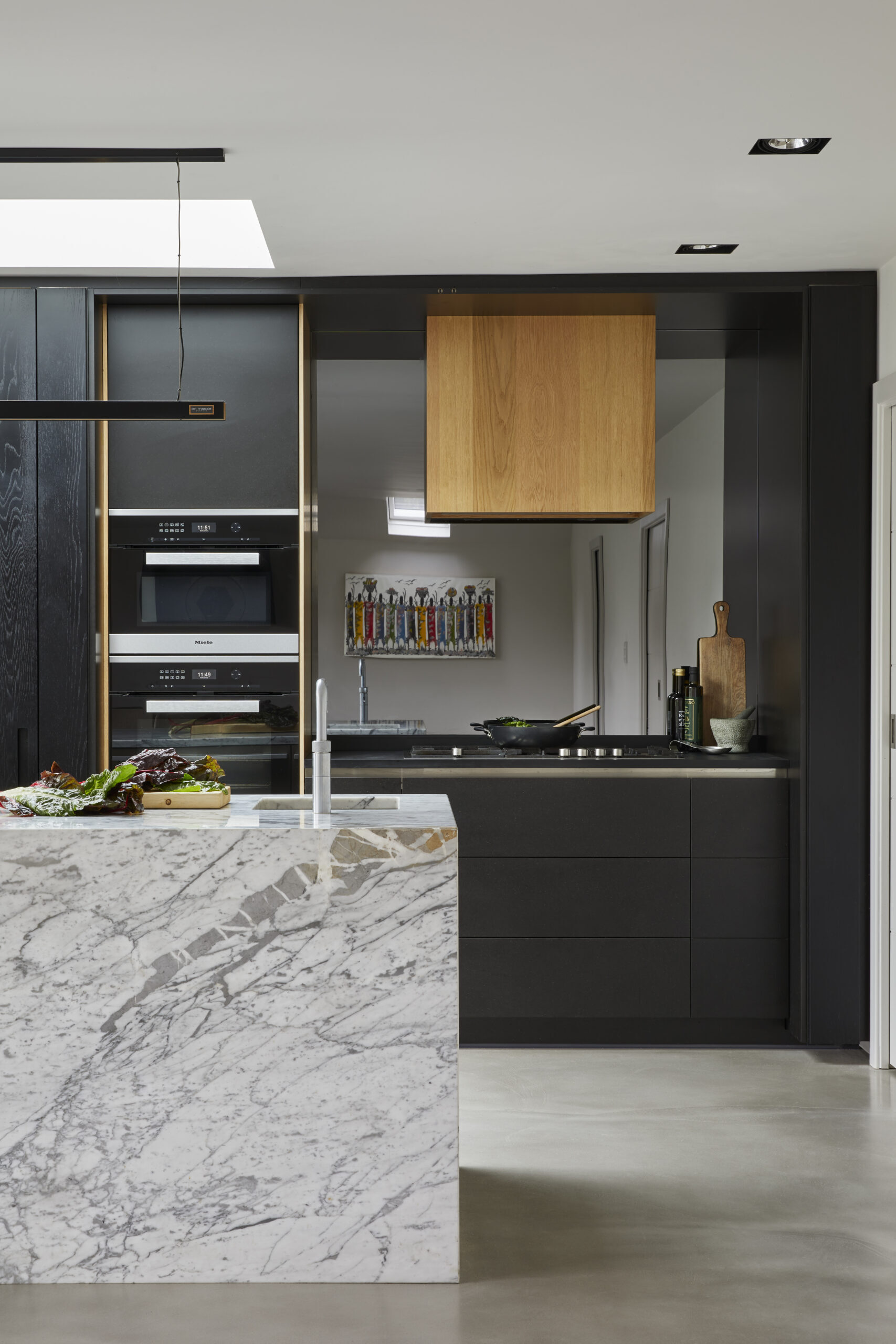 Contemporary kitchen with innovative materials and integrated technology