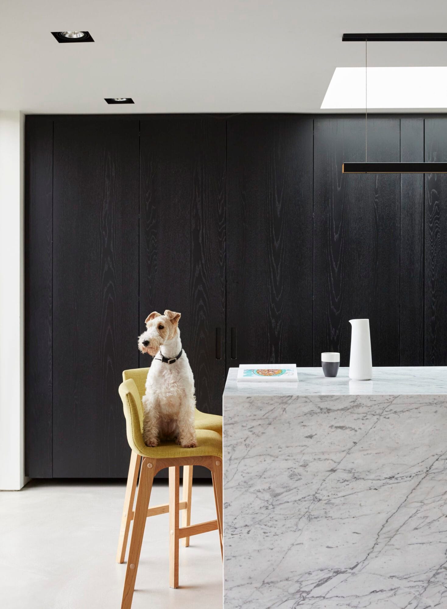 Rich dark oak cabinetry handcrafted for a bespoke furniture piece