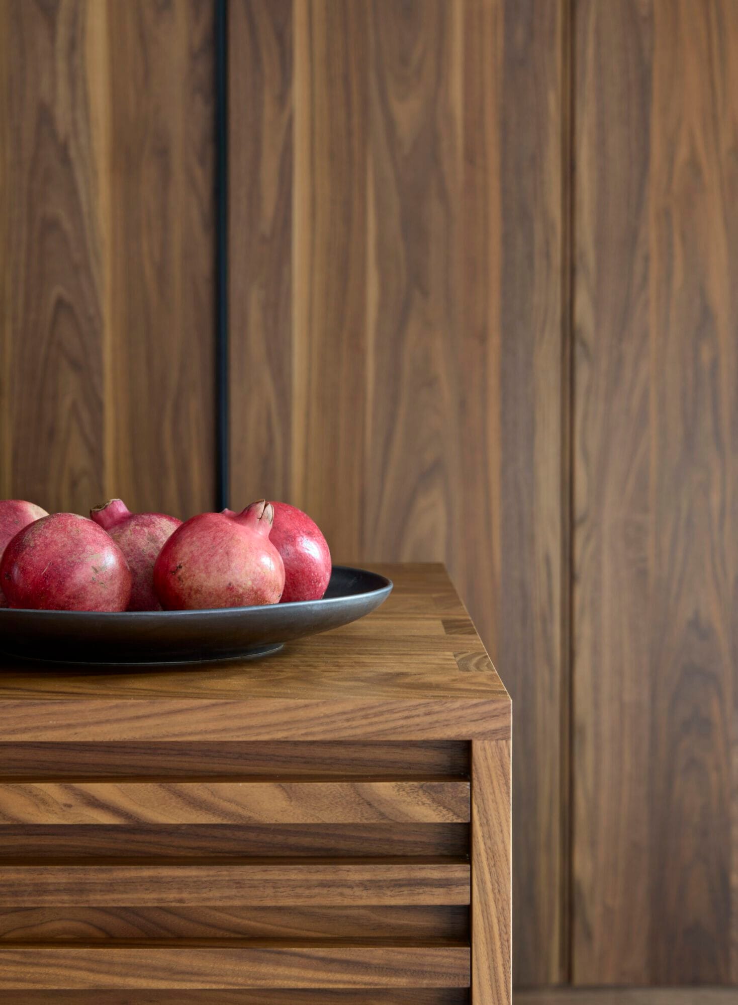 Elegant black walnut used for bespoke joinery and furniture