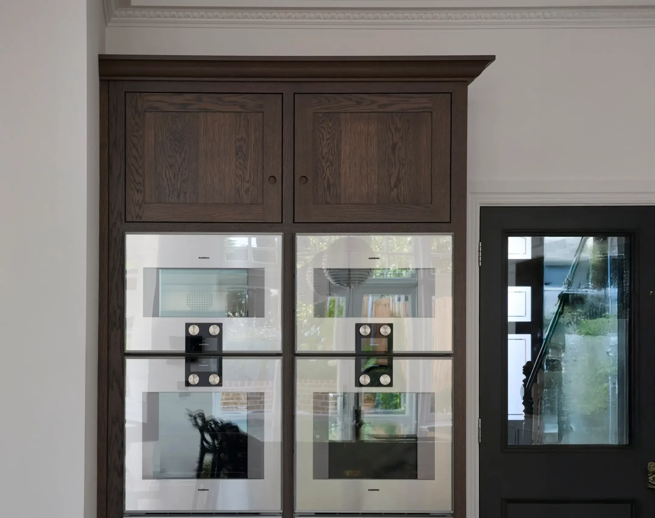 Detailed view of traditional inframe kitchen construction showing precision joinery